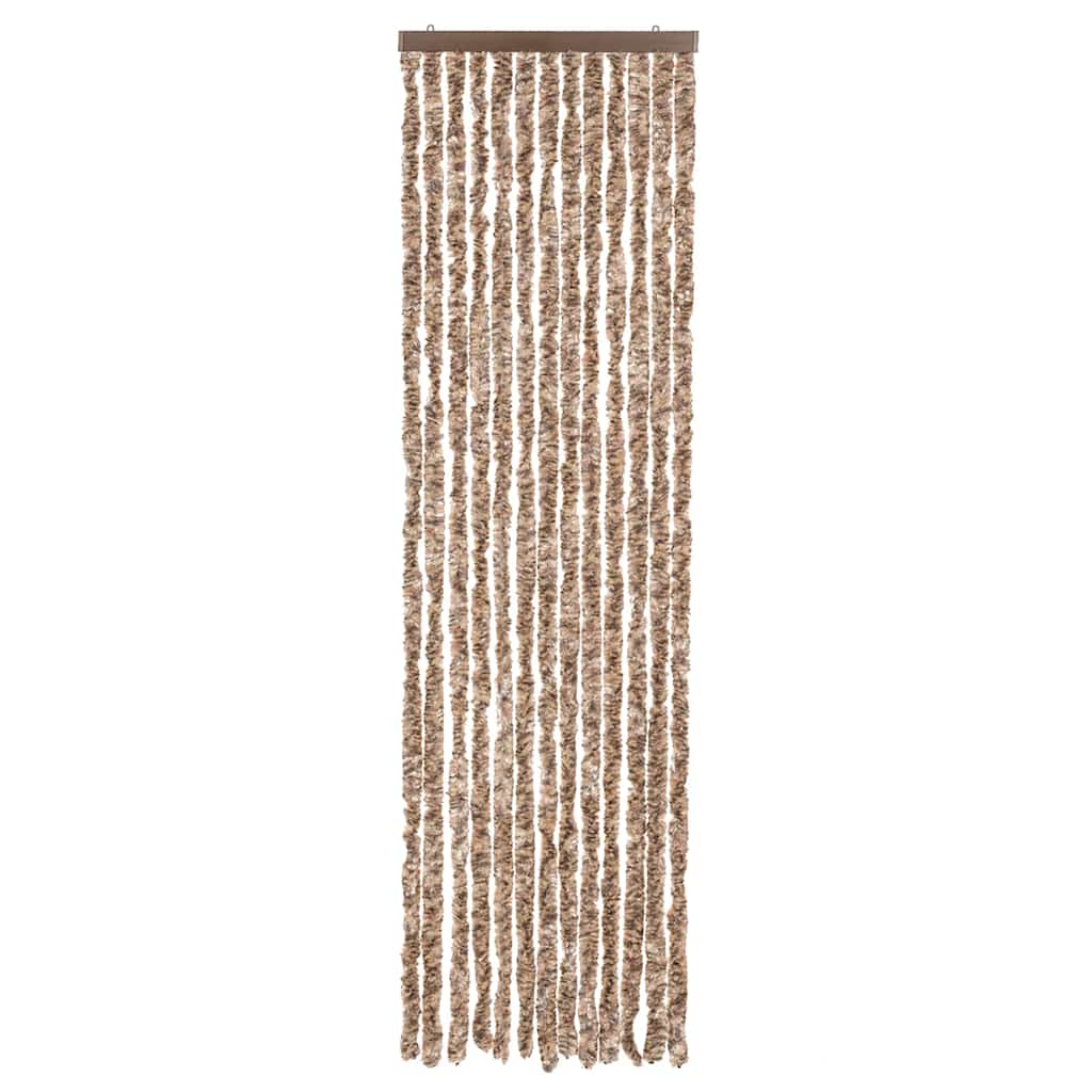 Vidaxl Fly Vorhang 56x185 cm Chenille Beige und dunkelbraun