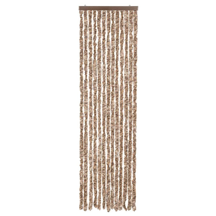 Vidaxl Fly Vorhang 56x185 cm Chenille Beige und dunkelbraun