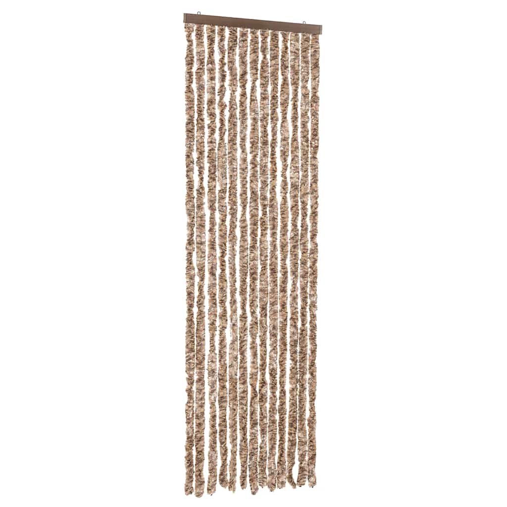 Vidaxl Fly Vorhang 56x200 cm Chenille Beige und dunkelbraun