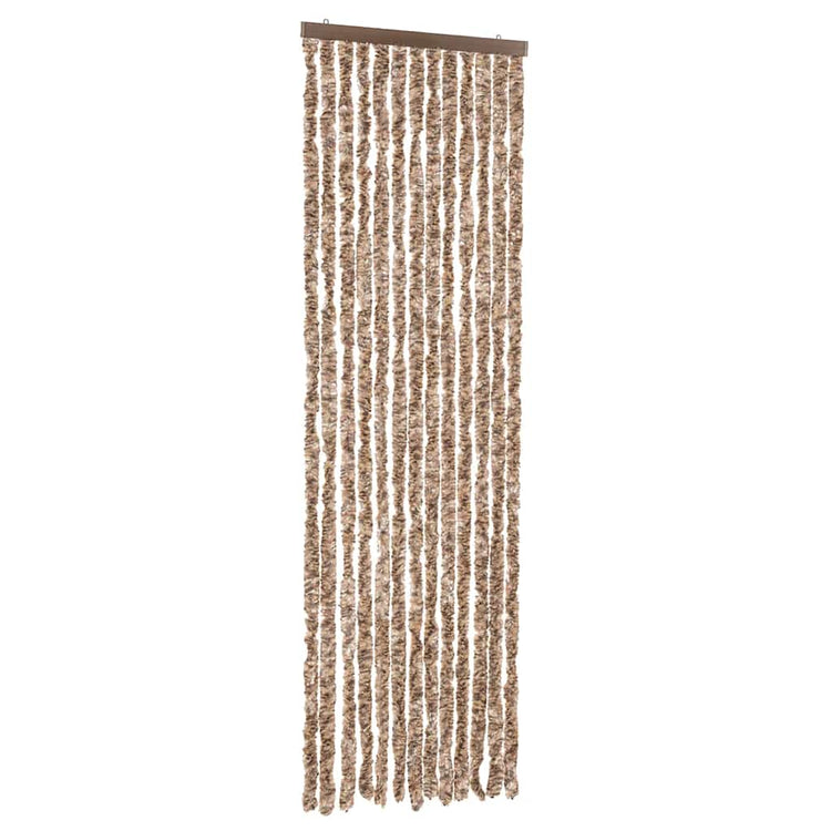Vidaxl Fly Vorhang 56x200 cm Chenille Beige und dunkelbraun