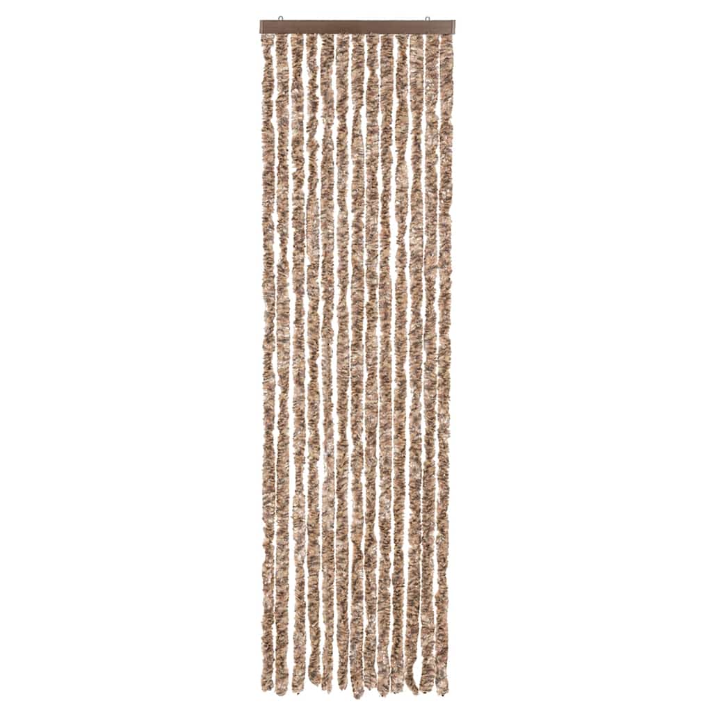 Vidaxl Fly Vorhang 56x200 cm Chenille Beige und dunkelbraun