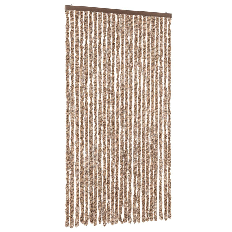 Vidaxl Fly Vorhang 100x230 cm Chenille Beige und dunkelbraun