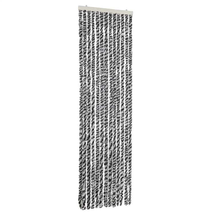 Vidaxl Fly Vorhang 56x200 cm Chenille grau und schwarz und weiß