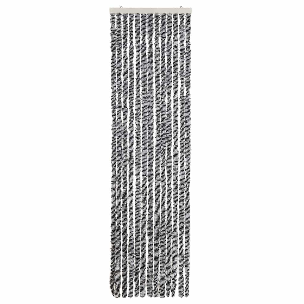 Vidaxl Fly Vorhang 56x200 cm Chenille grau und schwarz und weiß