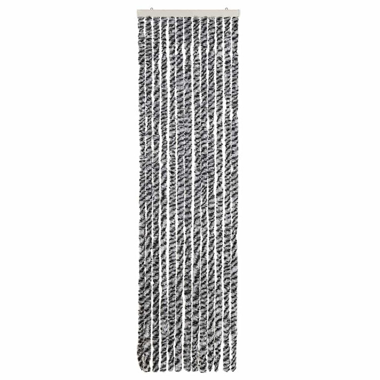 Vidaxl Fly Vorhang 56x200 cm Chenille grau und schwarz und weiß