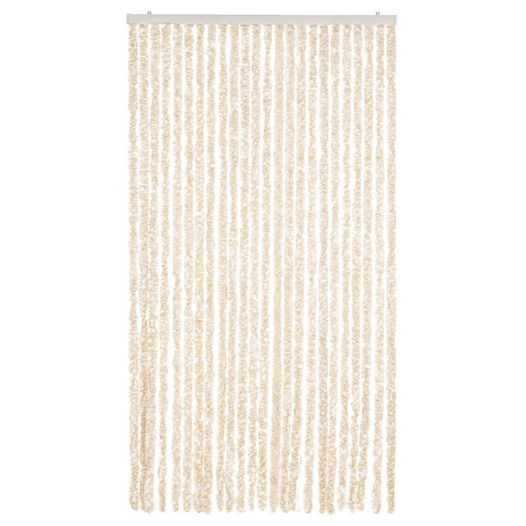 Vidaxl Fly Vorhang 100x230 cm Chenille Beige und Weiß