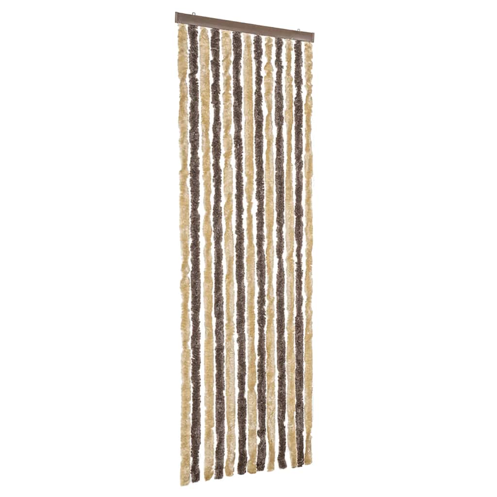Vidaxl Fly Vorhang 56x200 cm Chenille dunkelbraun und beige