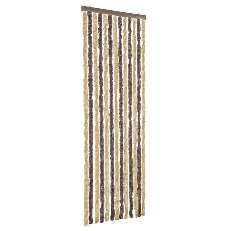 Vidaxl Fly Vorhang 56x200 cm Chenille dunkelbraun und beige