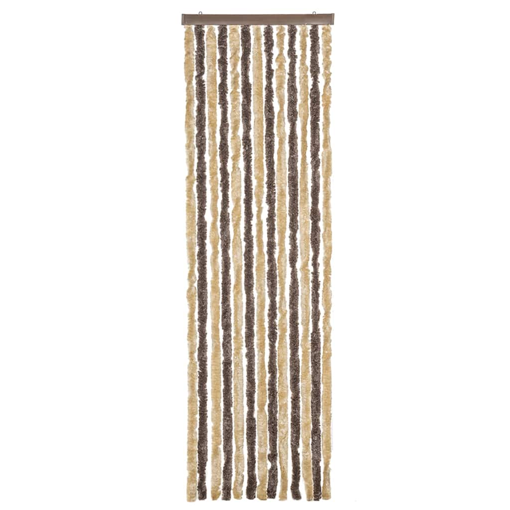Vidaxl Fly Vorhang 56x200 cm Chenille dunkelbraun und beige