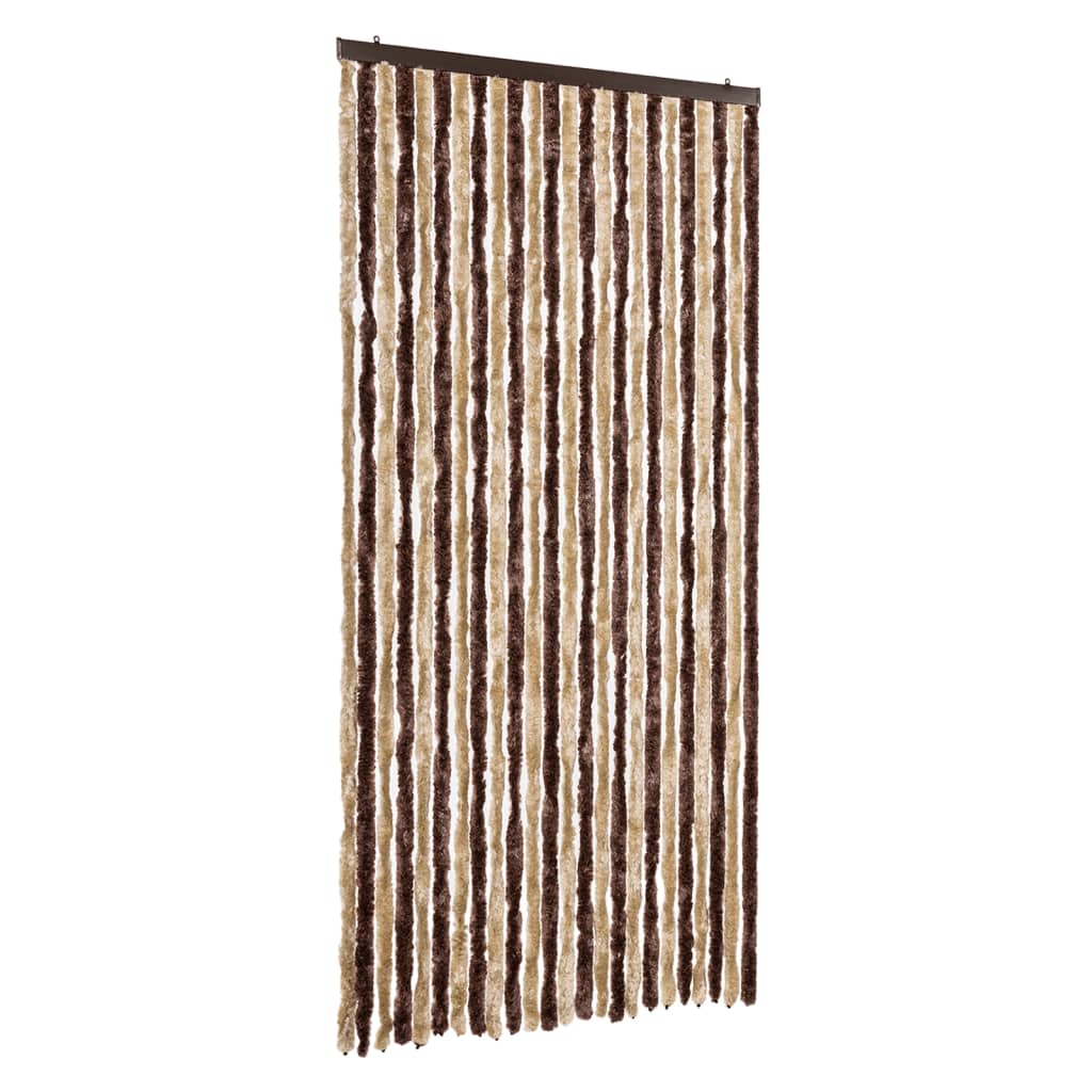 Vidaxl Fly Vorhang 100x200 cm Chenille Beige und hellbraun