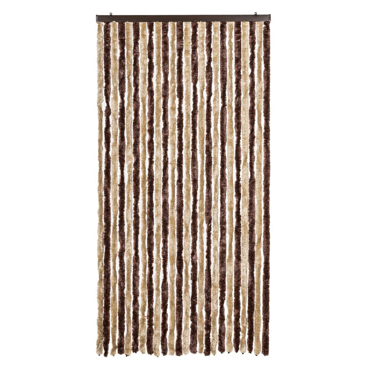 Vidaxl Fly Vorhang 100x200 cm Chenille Beige und hellbraun