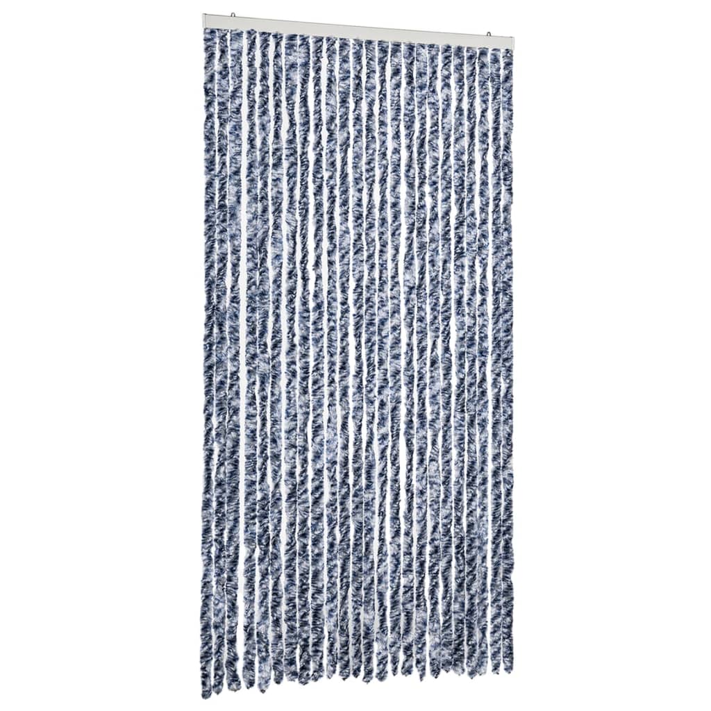 Vidaxl Fly Vorhang 100x230 cm Chenille Blau und Weiß