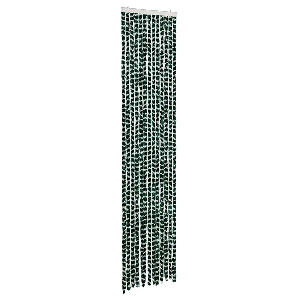 Vidaxl Fly Vorhang 56x200 cm Chenille grün und weiß