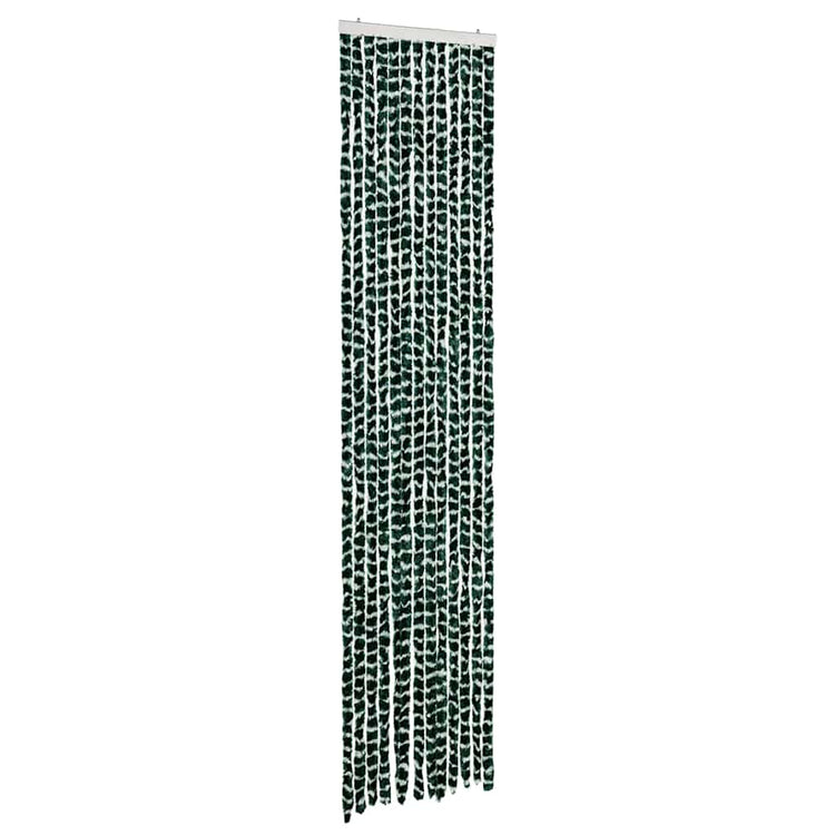 Vidaxl Fly Vorhang 56x200 cm Chenille grün und weiß