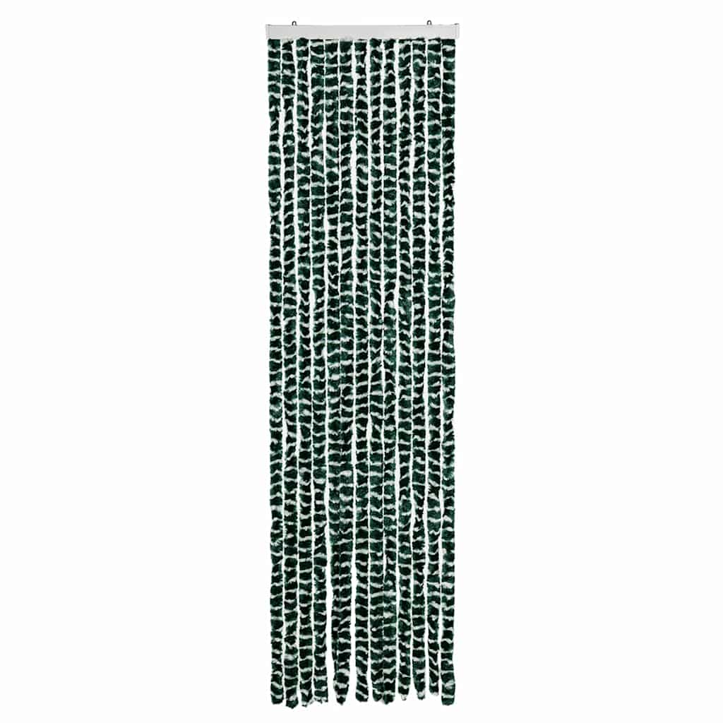 Vidaxl Fly Vorhang 56x200 cm Chenille grün und weiß