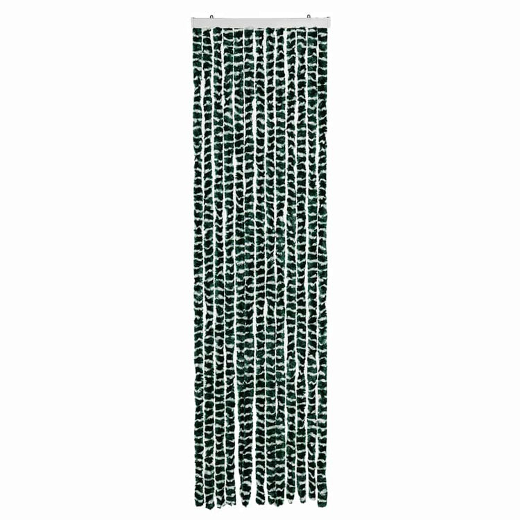 Vidaxl Fly Vorhang 56x200 cm Chenille grün und weiß