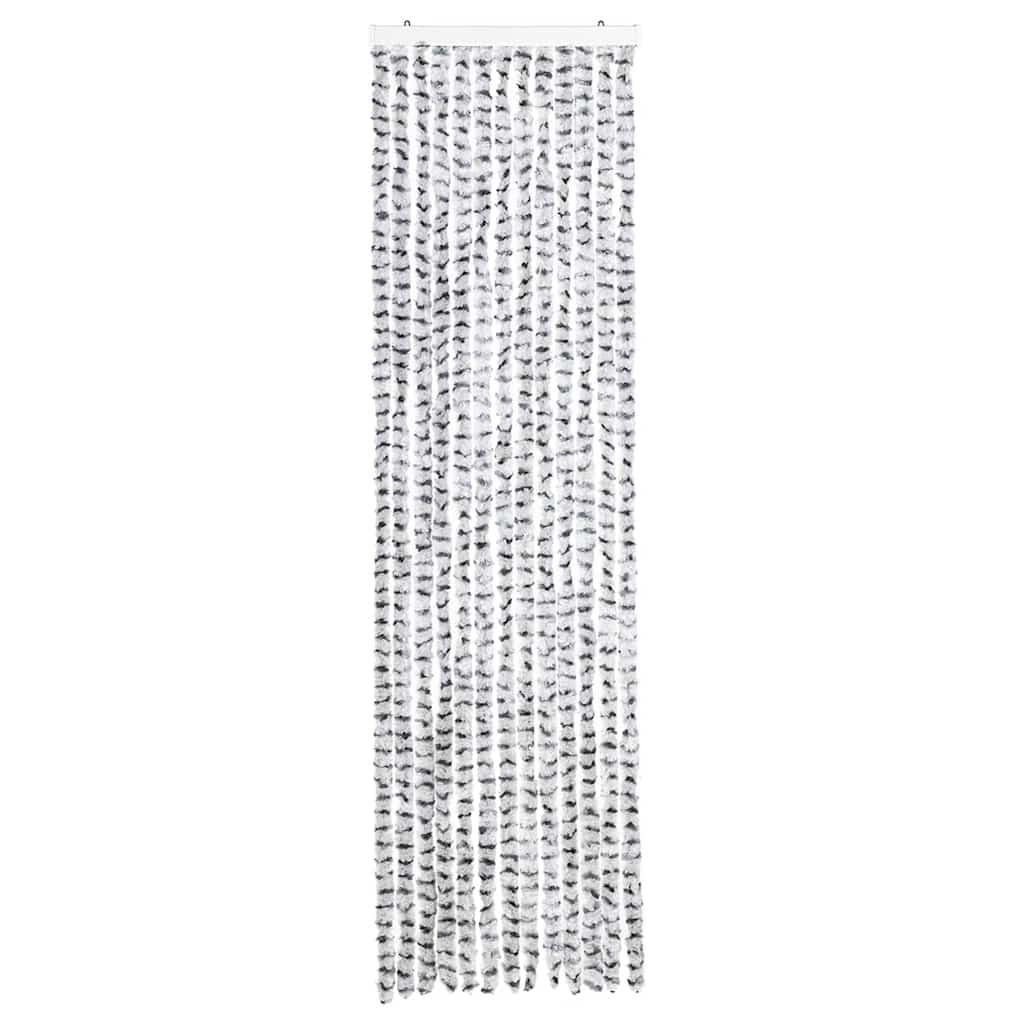 Vidaxl Fly Vorhang 56x200 cm Chenille hellgrau und dunkelgrau
