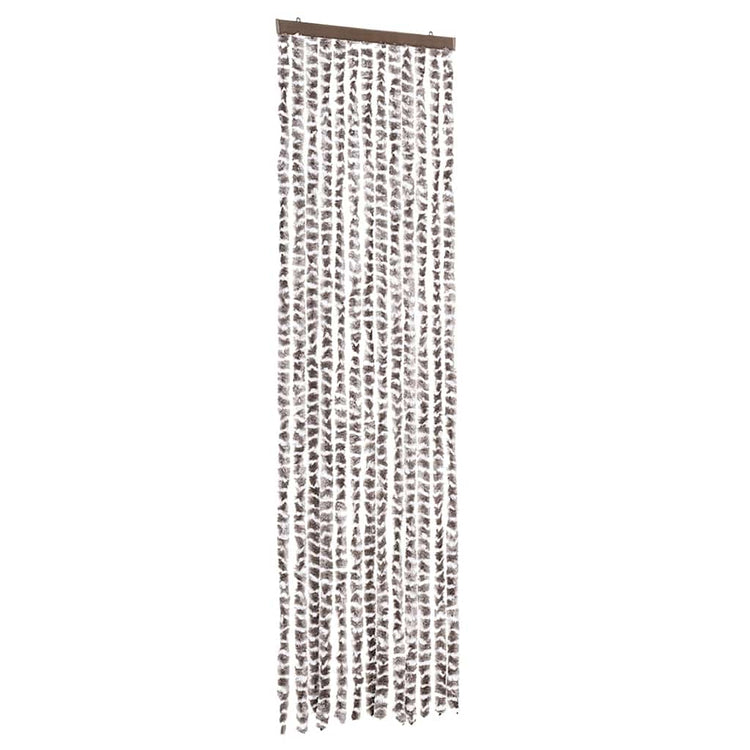Vidaxl Fly Vorhang 56x200 cm Chenille Taupe und Weiß