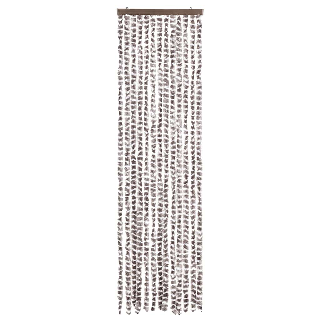 Vidaxl Fly Vorhang 56x200 cm Chenille Taupe und Weiß