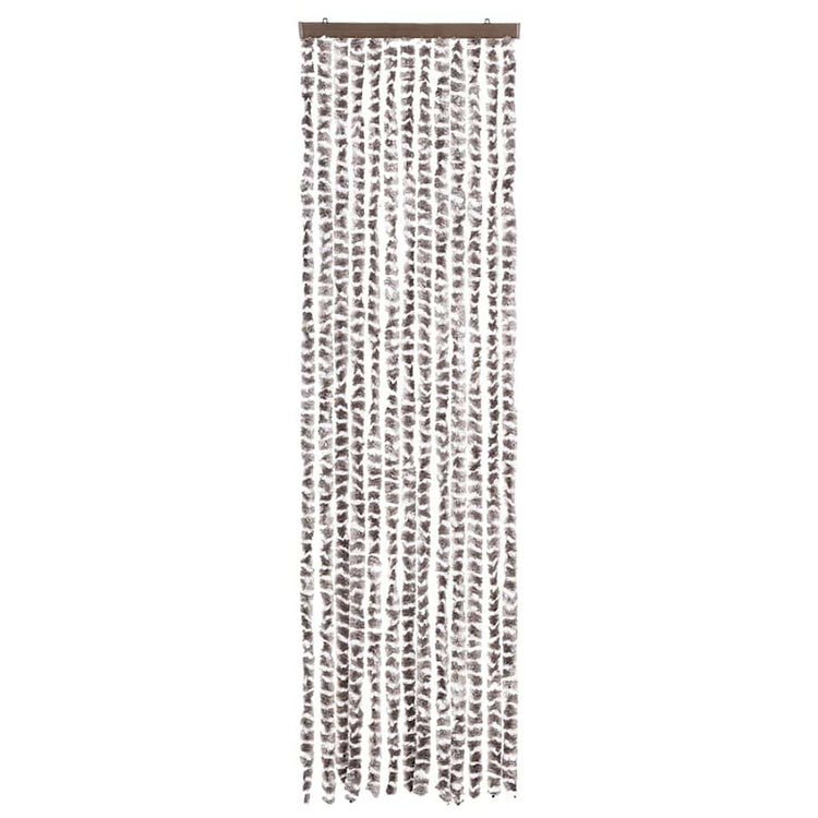 Vidaxl Fly Vorhang 56x200 cm Chenille Taupe und Weiß