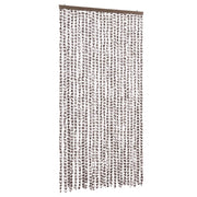 Vidaxl Fly Vorhang 100x200 cm Chenille Taupe und Weiß - afbeelding 2