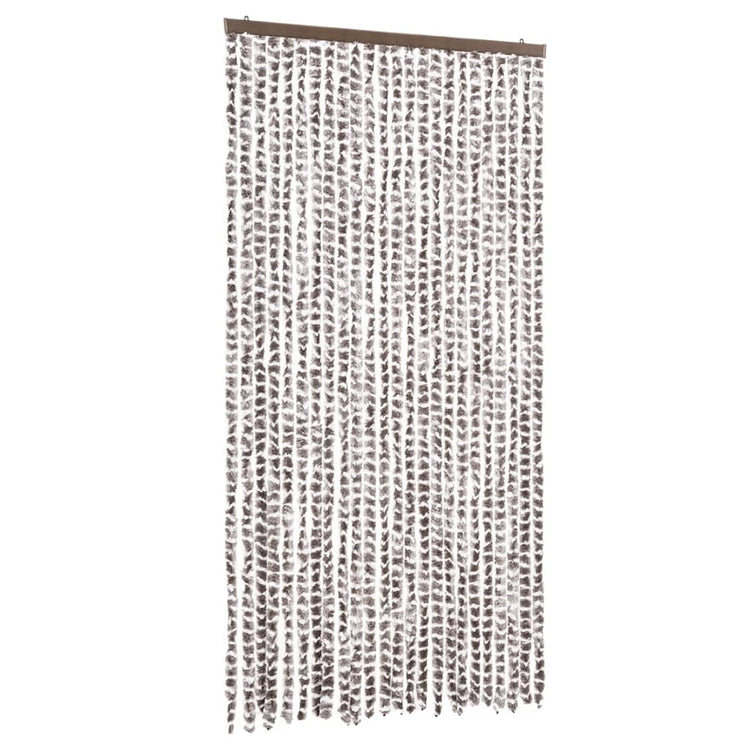 Vidaxl Fly Vorhang 100x230 cm Chenille Taupe und Weiß