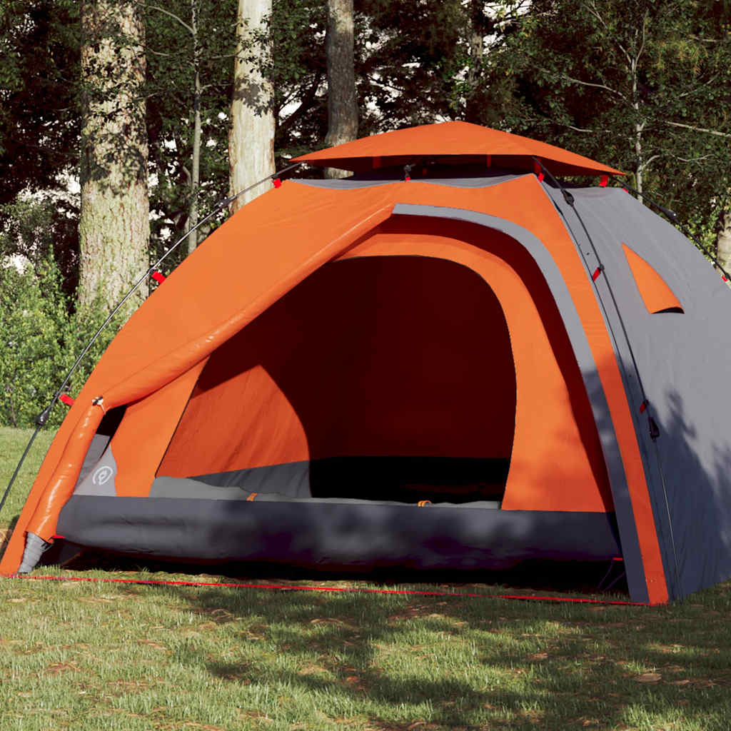 Vidaxl Dome Tent 4-Personen Fast Release Grey und Orange