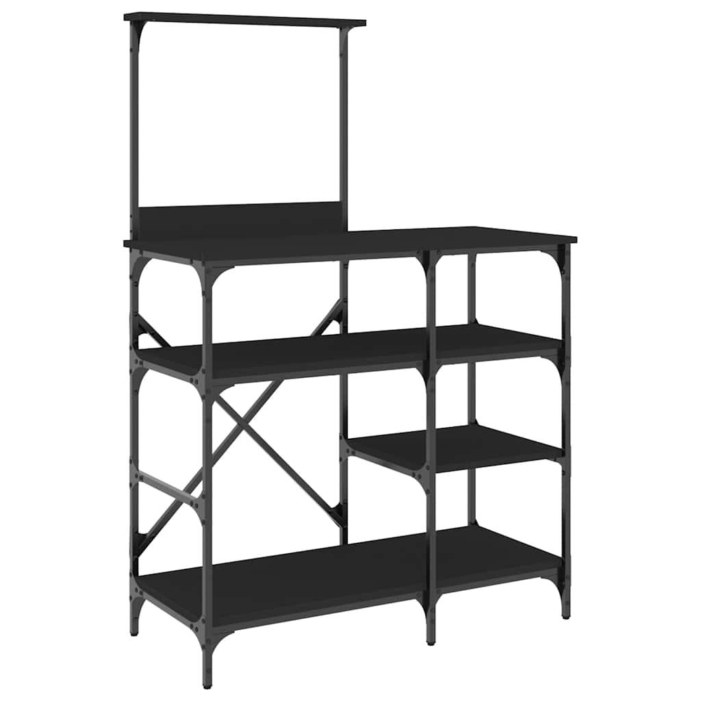 Vidaxl Bakkersrek 90x40x132 cm propertiertes Holz und Metallschwarz