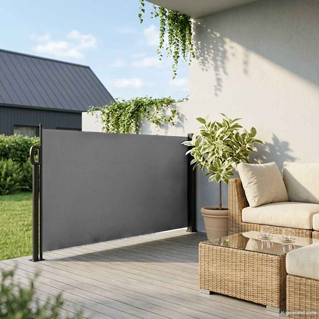 VIDAXL -Windschutzscheibe auszuziehen 100 x 500 cm Anthrazit -geläutet