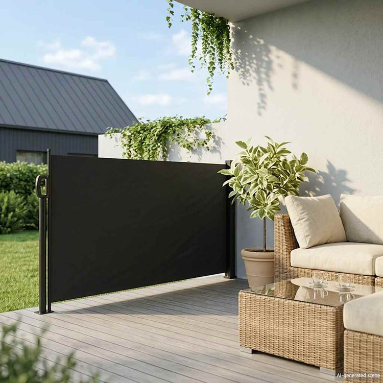 Vidaxl Windschutzscheibe ausziehbar 120 x 500 cm Schwarz