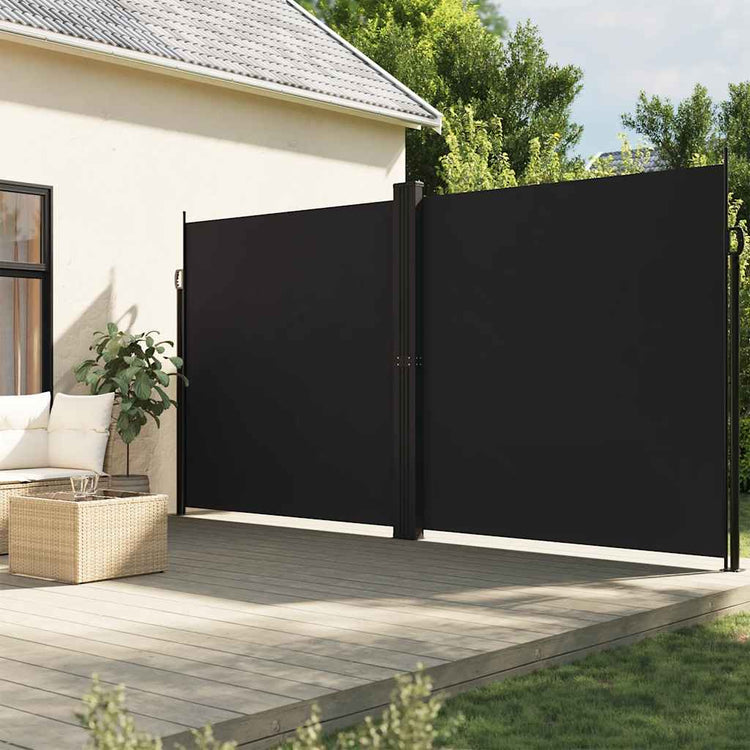 Vidaxl Windschutzscheibe ausziehbar 220x600 cm schwarz