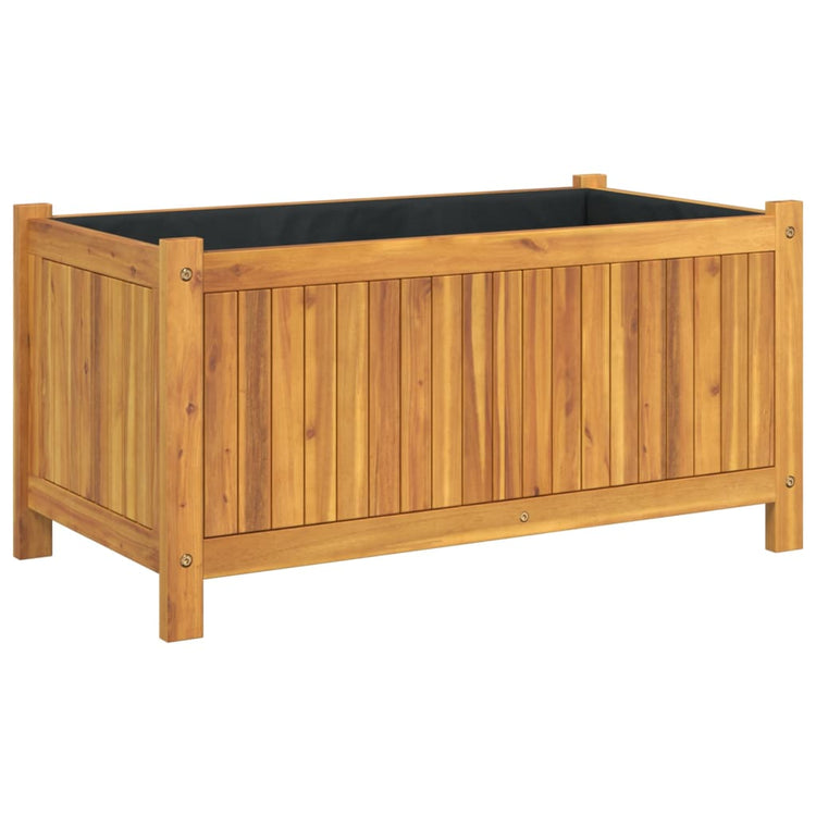 VIDAXL -Pflanzer mit Auskleidung von 80 x 42 x 40 cm fester Akaziahout