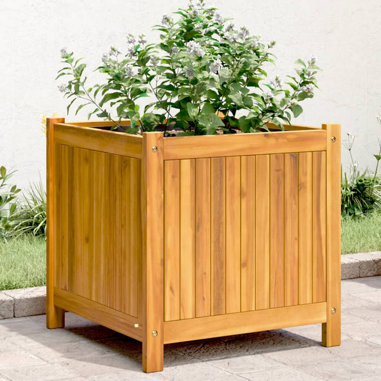 Vidaxx Pflanzgefäß mit Futter 50x50x50 cm aus massivem Akazienholz