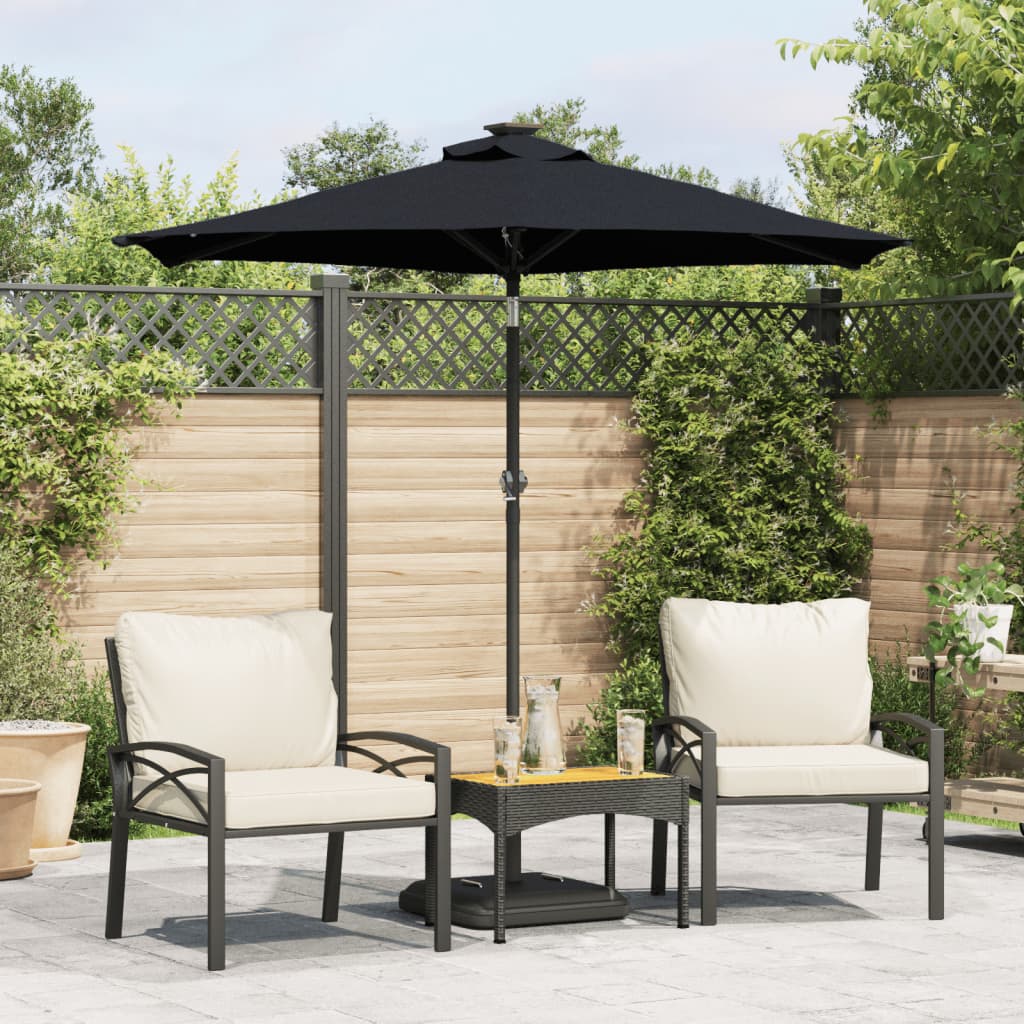 Vidaxl -Parasol mit Stahlpol 225x225x212 cm Schwarz