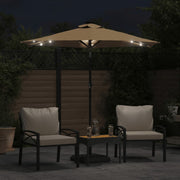 Vidaxl -Parasol mit LEDs und Stahlpol 225x225x212 cm Taupe - afbeelding 3
