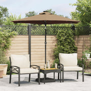 Vidaxl -Parasol mit LEDs und Stahlpol 225x225x212 cm Taupe - afbeelding 1