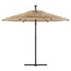 Vidaxl -Parasol mit Stahlpol 269x269x235 cm Braun