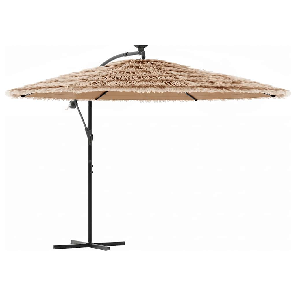 Vidaxl -Parasol mit LEDs und Stahlpol 269x269x235 cm Braun
