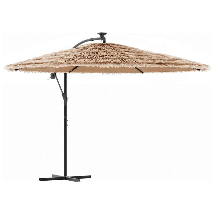 Vidaxl -Parasol mit LEDs und Stahlpol 269x269x235 cm Braun