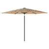 Vidaxl -Parasol mit LEDs und Stahlpol 288x288x225 cm Braun