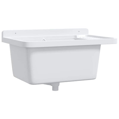 Vidaxl Sink Wall -montiert 60x40x28 cm Harz Weiß
