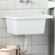 Vidaxl Sink Wall -montiert 60x40x28 cm Harz Weiß