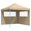 Vidaxl Partytent Faltbares Popup mit 2 Seitenwänden Beige