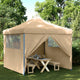 Vidaxl Partytent Faltbares Popup mit 4 Seitenwänden Beige