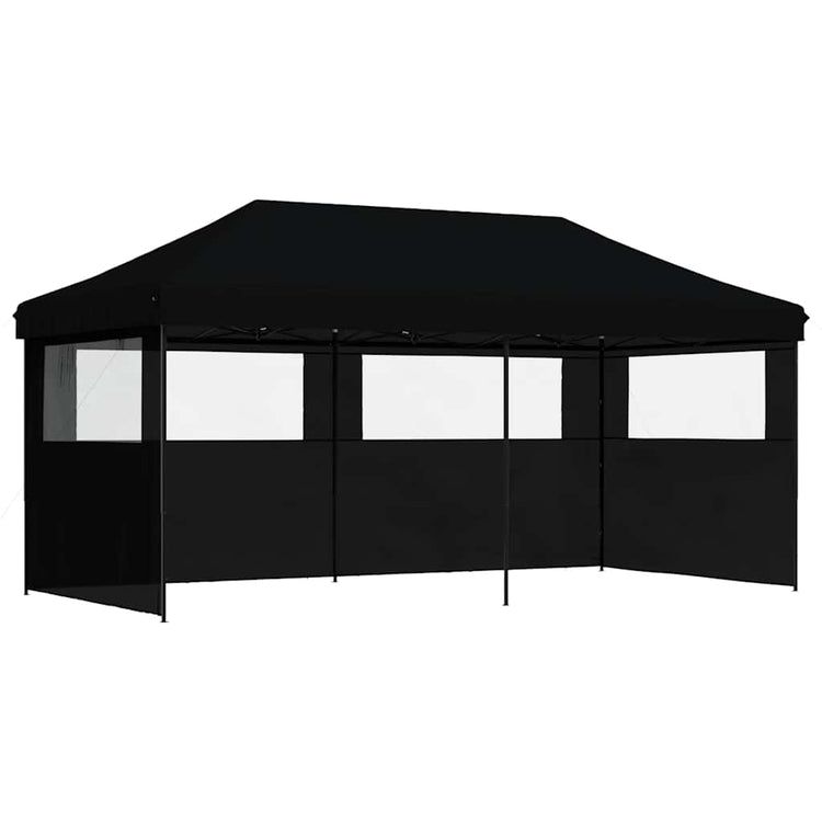 Vidaxl Partytent Faltbares Popup mit 3 Seitenwänden schwarz