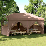 Vidaxl Partytent Faltbares Popup mit 4 Seitenwänden braun - afbeelding 1