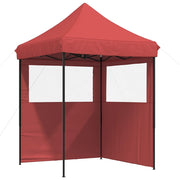 Vidaxl Partytent Faltbares Popup mit 2 Seitenwänden Bordeaux rot - afbeelding 2