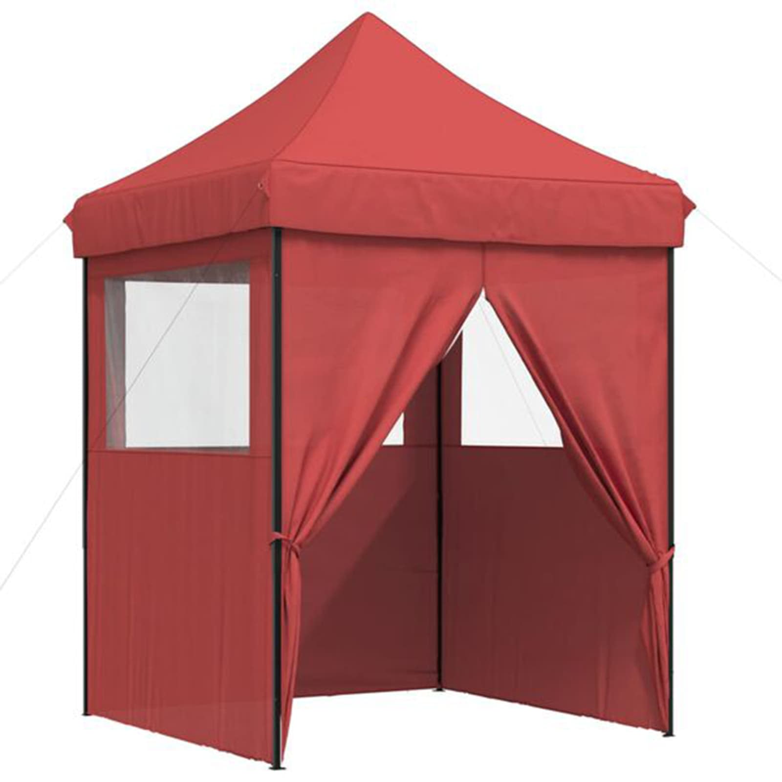 Vidaxl Partytent Faltbares Popup mit 4 Seitenwänden Bordeaux rot