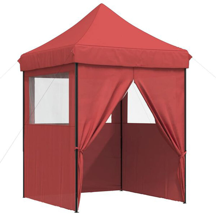 Vidaxl Partytent Faltbares Popup mit 4 Seitenwänden Bordeaux rot