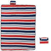 Vidaxl Picknick Teppich Klappstreifen 200x150 cm Samt blau rot